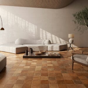 Σαλόνι με πλακάκια δαπέδου terracotta Cotto Del Campiano | Αφοί Δελή